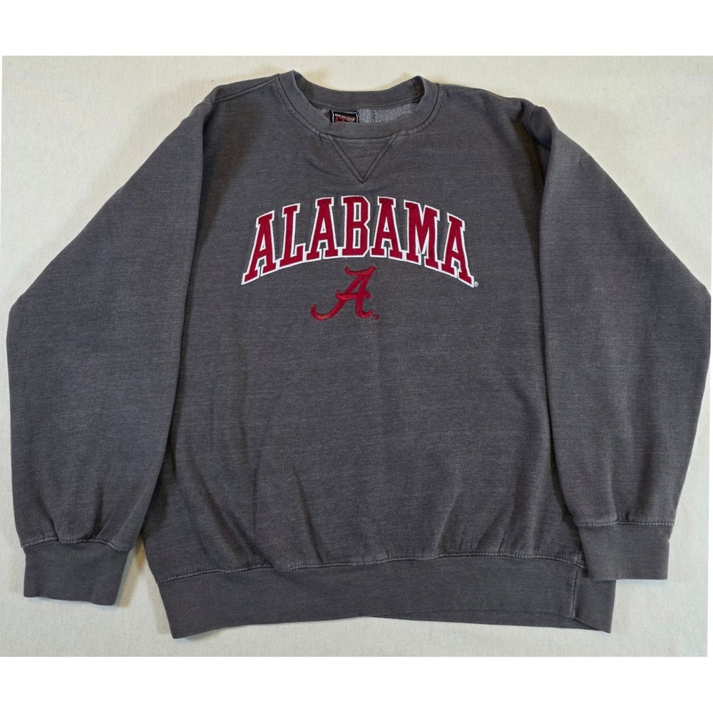 Genuine Stuff Alabama Crimson Tide Sweatshirt Mens Large Gray Crewneck Pullover